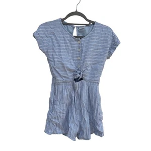 Anthropologie Romper, Blue Pin Stripe, Waist Cut Out, Size Girls 11-12 - Picture 1 of 7