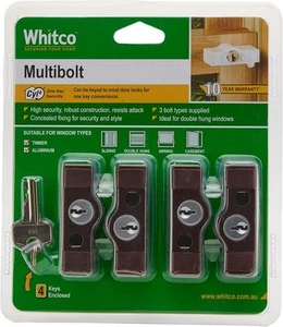 Whitco CYL4 Multi Bolt Window Lock, Mahogany (Pack of 4) - Picture 1 of 2