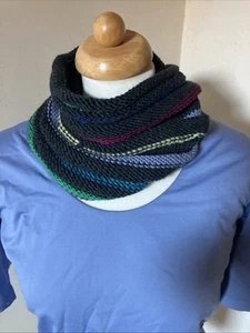 Schlauchschal Loop grau bunt weiche Merino Wolle - Bild 1 von 4