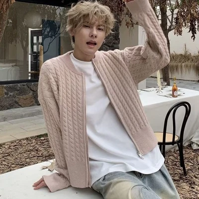 Hombres Suéter Cárdigan Tejido Chaqueta Informal Abrigo Ropa de Calle con Rayas Foto 1 de 4