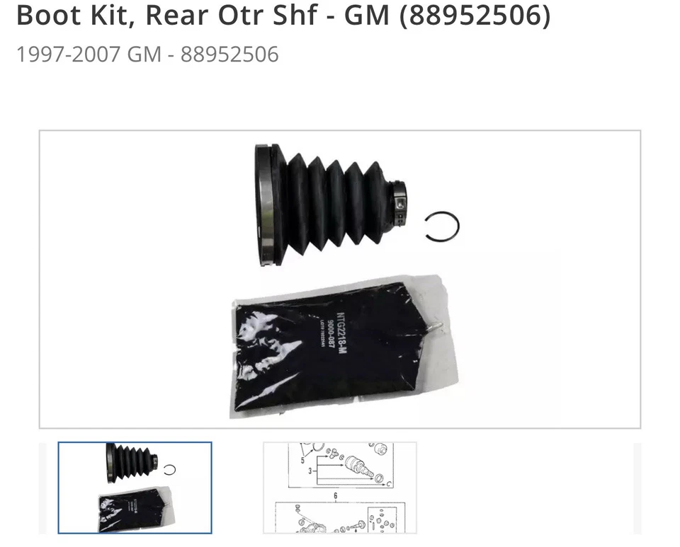 NUEVO KIT DE ARRANQUE OEM, trasero Otr Shf - GM (88952506) 1997-2007 CADILLAC / CORVETTE Foto 1 de 1