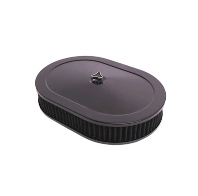 Juego de purificador de aire negro 12" carburador de 4 barriles 5-1/8" cuello lavable músculo negro Foto 1 de 3