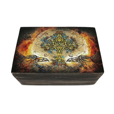 Tree of Life Dark Wood 6" x 4" Box For Jewelry, Memory, Sage, Storage Incense - Image 1 of 4