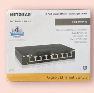 NETGEAR GS308 8-Port Gigabit Unmanaged Ethernet 300 Switch Series - NEW & SEALED - Photo 1/12