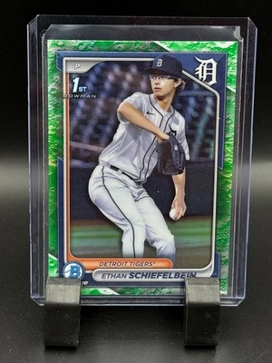 2024 Bowman Draft Chrome ETHAN SCHIEFELBEIN Lunar Glow Refractor Tigers - Image 1 of 2