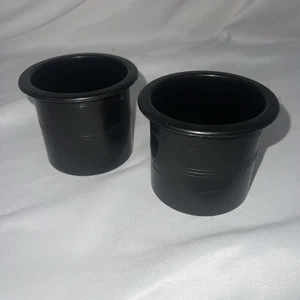 2-PACK Black Recessed Plastic Cup Drink Can Holder with Drain Boat Pontoon Auto - Bild 1 von 1