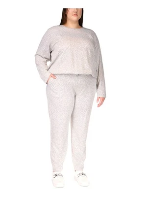 Camiseta MICHAEL KORS Mujer Gris Estampado Animal Manga Larga Cuello Redondo Plus 1X Foto 1 de 4