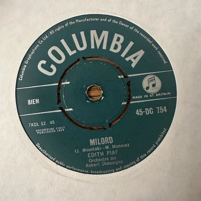 Edith Piaf – Milord / Je Sais Comment - Vinyl 7" Single 45 UK - VG+ Foto 1 de 2