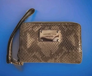Michael Kors Damen Leder Schlangenleder umlaufender Reißverschluss Kalbsleder Geldbörse 4X6 sehr gepflegt - Bild 1 von 7