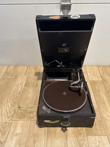 Victor HMV PORTABLE GRAMOPHONE 20's His Master's Voice Black VINTAGE Portable - Bild 1 von 10