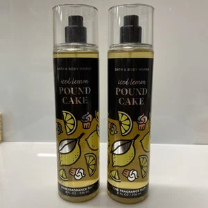 2 X Bath & Body Works ICED LEMON POUND CAKE Fine Fragrance Body Mist Spray 8oz - Picture 1 of 2