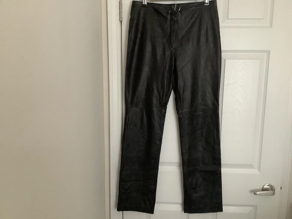 BRANDON THOMAS Pantalones de Cuero para Mujer 100% Niño Cuero Negro Talla 8 (32/30) Foto 1 de 4