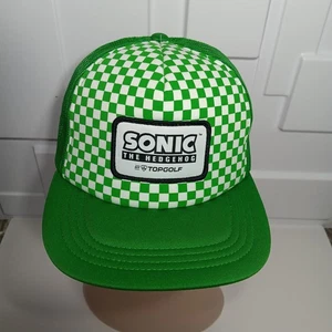 Sonic the Hedgehog Top Golf Exclusive Hat Green Checkered Snapback Cap Mesh  - Picture 1 of 10
