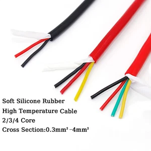 Cable de goma de silicona suave de 2/3/4 núcleos alambre de cobre estañado de alta temperatura 0,3-4 mm² - Imagen 1 de 10