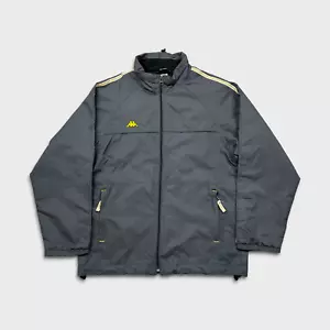 Chaqueta cortavientos vintage años 90 Kappa para hombre pequeña gris logotipo Spirit Within cremallera completa - Imagen 1 de 9