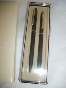 VTG. Centennial Black & Gold Pen & Pencil set In Oringal Box, Personalized - Picture 1 of 5