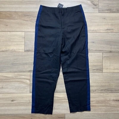 Club Monaco Womens Ryanne CB Wool Blend Pants Size 6 Black Side Stripes - Image 1 of 4