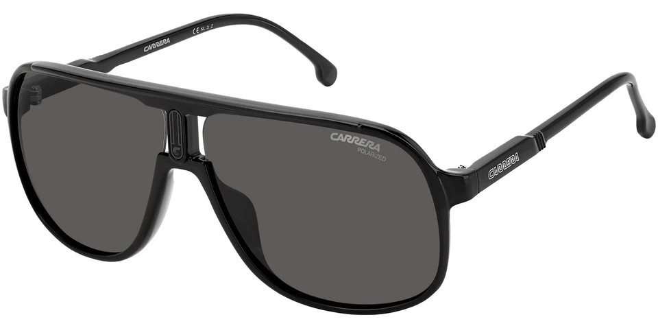 CARRERA 1047/S 0807 M9 Black/Grey Polarized 62-10-130 Sunglasses