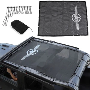 Full Cover Top Mesh UV Protection Sun Shade For Jeep Wrangler JLU 4-Dr Gladiator - Picture 1 of 5
