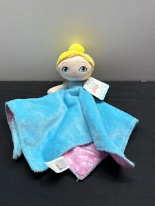 Disney Baby Cinderella Plush Security Blanket Lovey Blue & Pink 14" Soft Cuddly - Picture 1 of 9