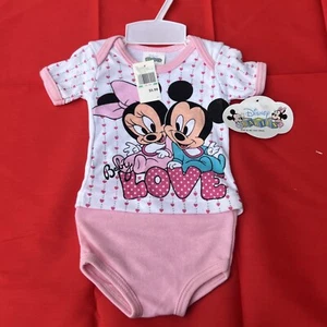 NWT Vintage Mickey Mouse And Minnie! Disney Babies 0-6 Months NOS!! 2 Piece Set - Picture 1 of 10