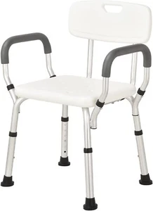 Nisorpa Shower Chair,Height Adjustable Shower Stool with Padded Armrests and Bac - Picture 1 of 9