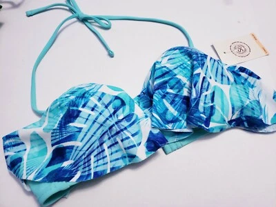 So Women's Swim Top Juniors Size Small Teal Push Up With Underwire - Image 1 of 3