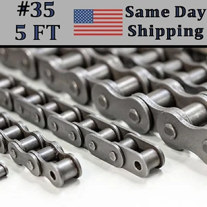 #35 Roller Chain 5 FT FEET + Free Connecting / Master Link + Same Day Shipping - Picture 1 of 1