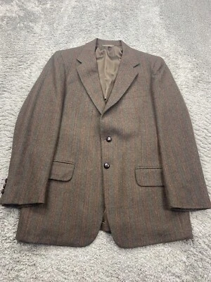 Blazer Kuppeheimer Hombre 42R Marrón Rayas Peruano Alpaca Tweed Lana Abrigo Deportivo Foto 1 de 4