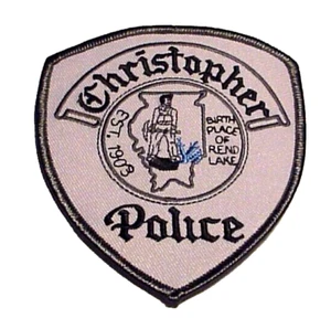 CHRISTOPHER  ILLINOIS   EST. 1903  IL  4 1/4"  POLICE PATCH  FREE SHIPPING!!! - Picture 1 of 1