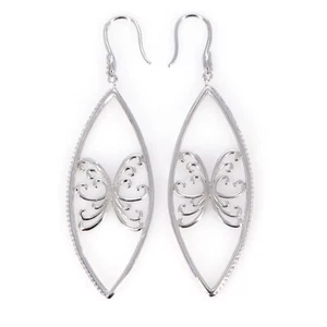 Cubic Zirconia Dangling Earring 925 Sterling Silver Earring Women's Jewelry - Picture 1 of 4