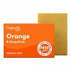 Friendly Natural Soap Bars Vegan - Orange & Grapefruit - 95g per item X6