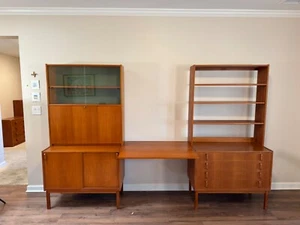 Mid-Century Modern Swedish Teak Wall Unit by Bodafors - B. Fridhagen 3 Piece - Picture 1 of 18