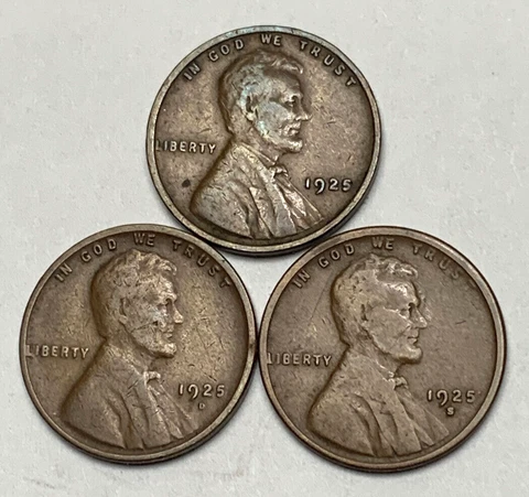1925-PDS Lincoln Wheat Pennies ***G/VG*** Cover