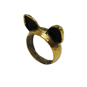 Antiguo anillo 3D orejas de gato animal regalo para mujeres niñas único - Imagen 1 de 6