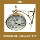 Outdoor Nautical Station Wall Clock 10" Brass Made Roman Number
