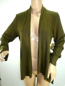 Live and Let Live One World Womens Size M Green Asym Cardigan Jacket Sweater Top