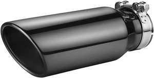 Exhaust Tips Black Chrome 3" Inlet, Muffler Tip with Never Fading and Peeling Co - Picture 1 of 7