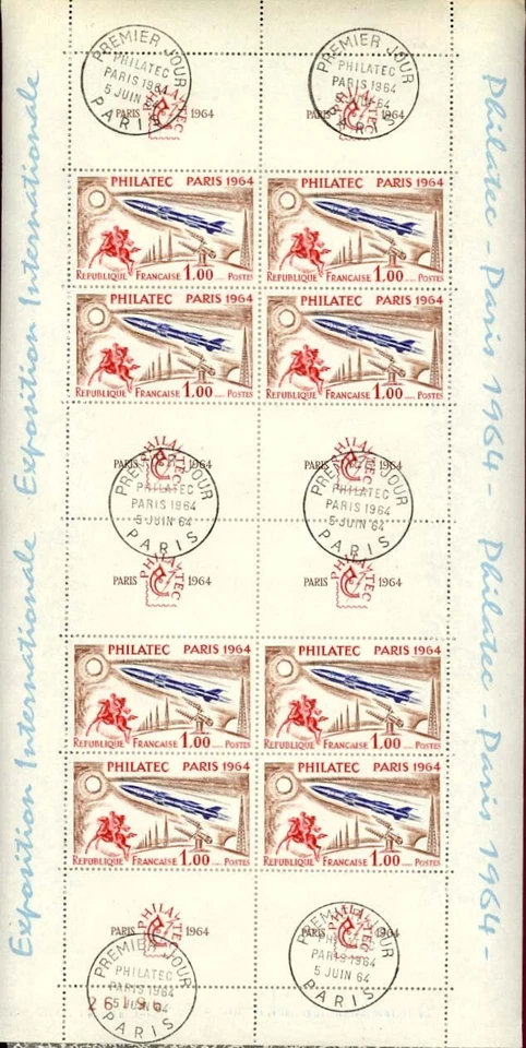 France #YTBF6 MNH S/S 1964 Philatec Rocket [FDC on Tabs][1100] - Image 1 of 1