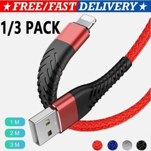Braided Fast Charger Cable Heavy Duty USB lot Cord For iPhone 14 13 12 11 X XR 8 - Picture 1 of 10