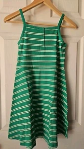 Neu mit Etikett Hanna Andersson CAMI MINTGRÜN GESTREIFTES FIT AND FLARE KLEID 140 10 - Bild 1 von 6