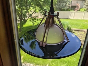 Glas Pendelleuchte Decken Küchen Lampe 3er Set schwarz Hartdraht NIE INSTALLIERT - Bild 1 von 11