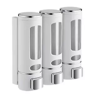 Wall-Mount Shampoo Shower Lotion Gel Conditioner Bathroom Triple Soap Dispenser - Picture 1 of 12