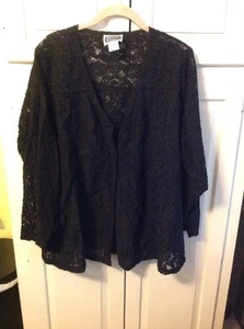 April Too, April Cornell, schwarz Spitze L/S Top, Einheitsgröße - Bild 1 von 7