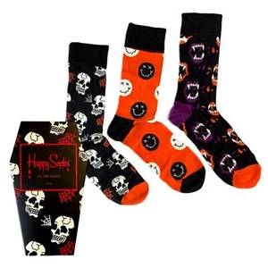 NEW Happy Socks Halloween Gift Set Box of 3 Size M 8-12 NWT RARE SPOOKY - Picture 1 of 5