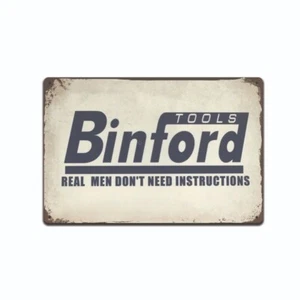 Cartel de lata Binford Tools hardware tienda de mejoras para el hogar garaje hombre cueva - Imagen 1 de 6