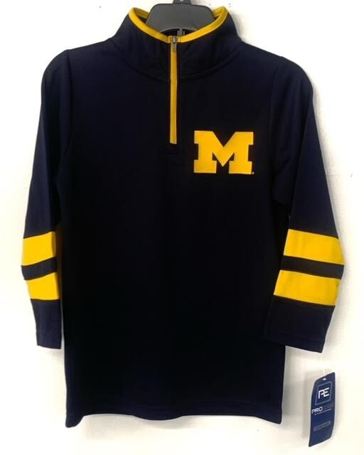 Michigan Wolverines Youth Licensed Quarter Zip Shirt | eBay