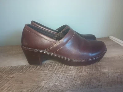 Zuecos Eastland Caldora Mujer 9.5W Marrón Grueso Cuero Comodidad Boho Rústico Foto 1 de 4