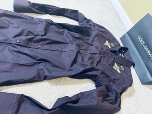 Dolce Gabbana Masterpiece Baroque Bees And Crown Embroidered Shirt MSRP$2900 - Picture 1 of 9