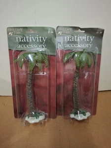 Vtg Holiday Time Nativity Set Of 2 Palm Trees Replacement Piece NIP - Picture 1 of 1